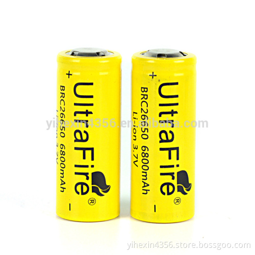 26650 6800mAh 3.7V Li-ion battery for flashlight